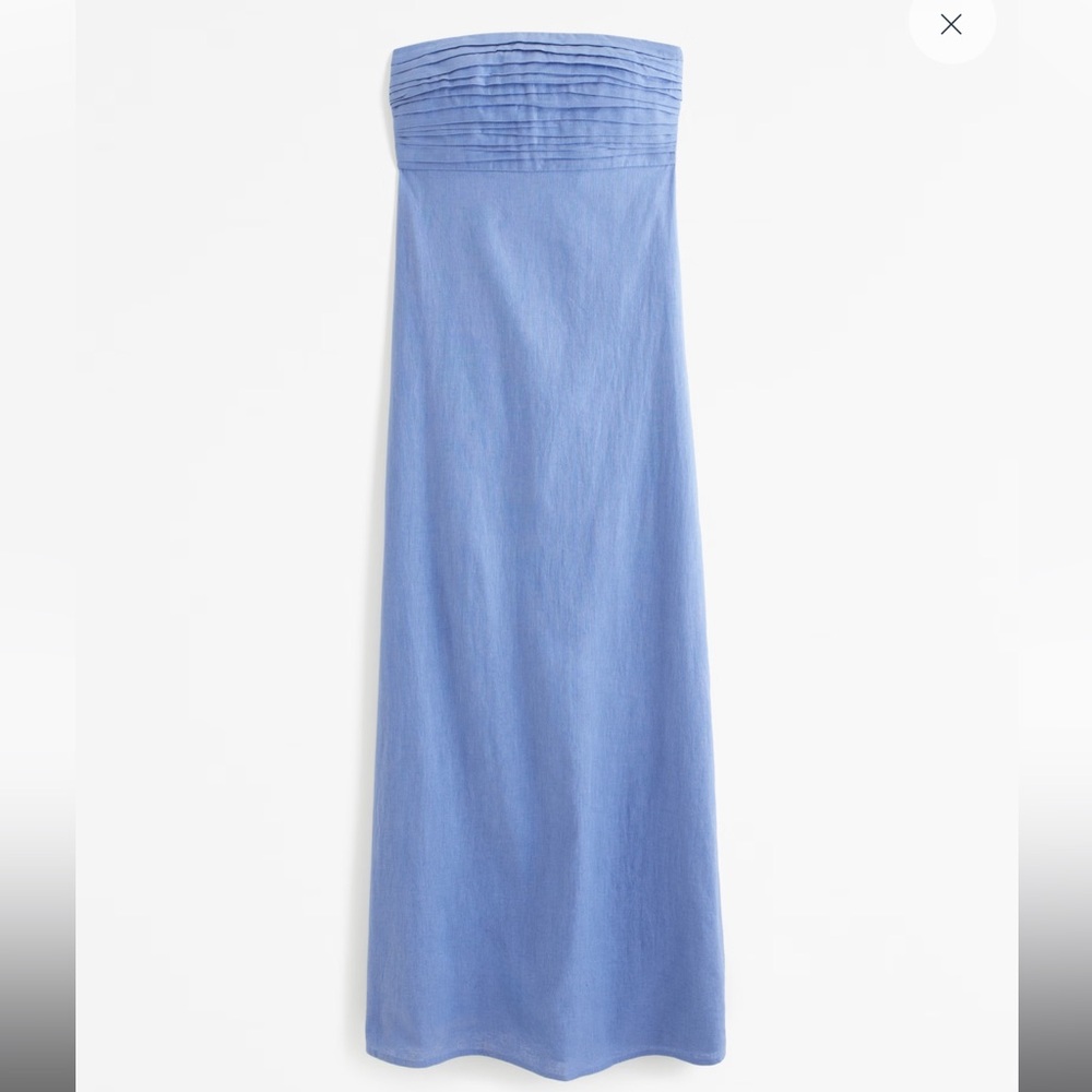 A&F Emerson Strapless Linen-Blend Maxi Dress